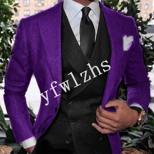 Handsome Two Buttons Groomsmen Notch Lapel Groom Tuxedos Wedding Dress Men Suits Blazer Prom Dinner (Jacket+Pants+Tie+Vest) A164
