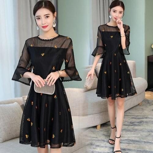 4XL Plus Size Summer Hepburn Black Mini Dress 2021 Elegant Korean Women Party Sexy Short Dresses Chic Casual Beach Sun Vestidos