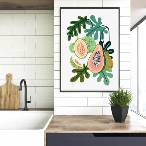 Minimalist Wall Decor Painting Avocado Poster Nordic Plant Fruit Canvas Pictures for Living Room Frameless Wall Art