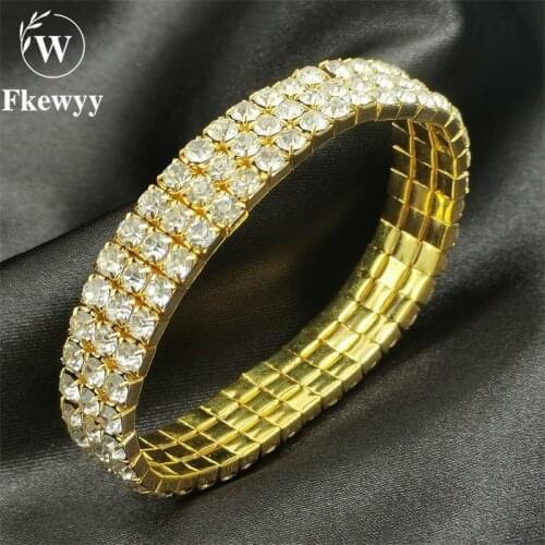 Fkewyy Fashion Bracelets For Women Luxury Jewelry Rhinestone Gothic Accessories Bangles With Designer Charms Glitter Bracelets