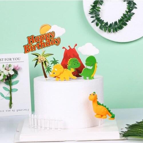 Cartoon Dinosaur Cake Plugin Childrens Birthday Party Cake Plugin Decoration Dinosaur Airplane Birthday Cake Topper
