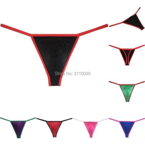 Mens String Bikini Thong Spandex Hipster Bulge Pouch Underwear Stretchy T-back