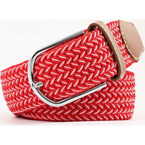 Men Women Casual Knitted Pin Buckle Floral Belt Woven Canvas Elastic Expandable Braided Stretch Belts 2020 Fashion Webbing Strap