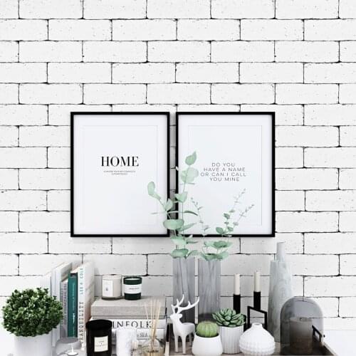 Wallpaper 3d White Brick Vintgae Nordic Waterproof Wall Paper Roll For Shop Bar Background Walls Contact Paper Carta Da Parati