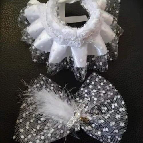 2020 New Pet Handmade Teddy Yorkshire Maltese Necklace Grooming Accessories Cat Neckties Collar Dog Hair Bows hairpin