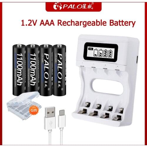 PALO AAA NIMH Rechargeable Battery 1.2V AAA Rechargeable Batteries for Remote Control Electronic toys LED light Shaver Radio