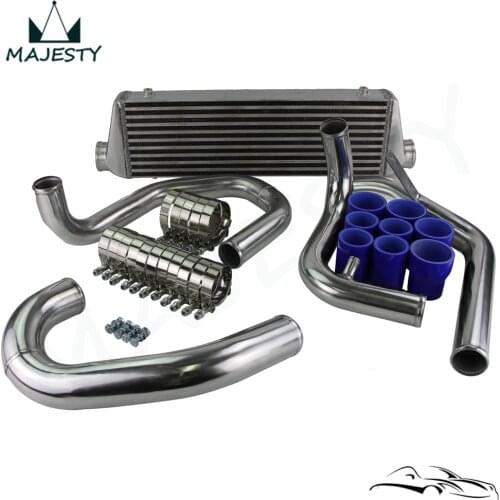 Front Mount Intercooler + Piping Kit 98-05 VW Fits for J ETTA Golf GT I 1.8T Blue / Black/ Red
