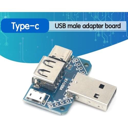 USB Head Switchboard Male USB Connector to Type-c Micro USB Female USB 2.54-4P transfer test board USB adapter plate XY-USB4
