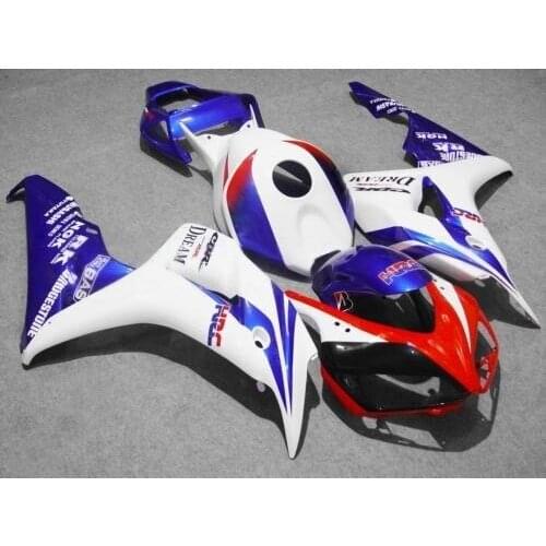 Custom motorcycle Injection Fairings kits for pe 06 07 CBR1000RR 2006 2007 CBR 1000RR fireblade white blue HRC fairing ST66