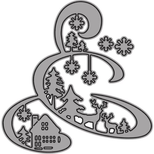 Cutting Dies House Building In The Woods Tree With Animals Deer For DIY Scrapbooking Embossing Album Paper Cards Dies 2021 New