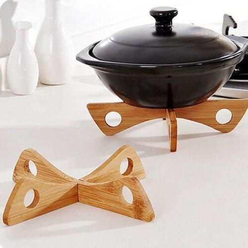 Durable Pot Steaming Tray Stand Multifunction Bamboo Steamer Rack Heat-insulated Non Slip Table Mat Cookware Kitchen Accessories