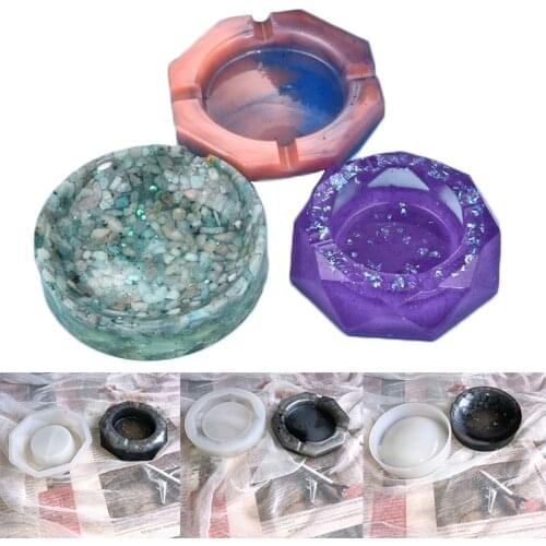 DIY Ashtray Silicone Mold Heart Square Shaped Moulds UV Crystal Epoxy Resin Crafts Home Decor Jewelry Making Tools Mold