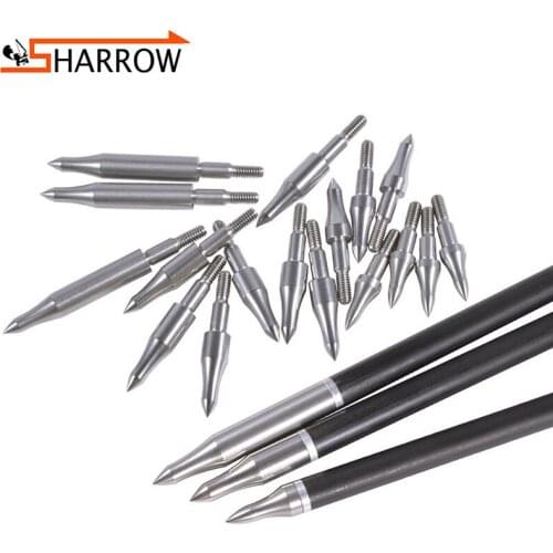 10/20pcs 75/100/125/150/200/250/300grain Shooting Arrowhead Steel Target Arrow Point Tips For Hunting Archery Sports Broadheads