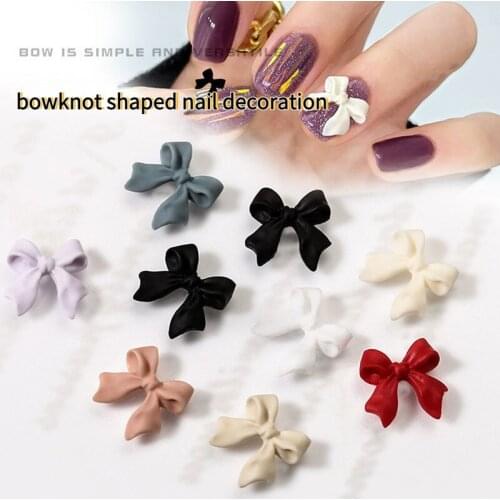 30PCS Bowknot Nail DecorationFrosted Texture Fashion Fingernail DIY Accessories Nail Rhinestones