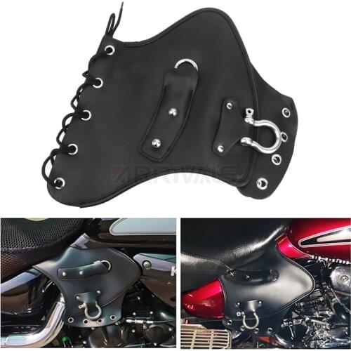 Universal Motorcycle Rider Leather Side Saddle Heat Shield Deflector
