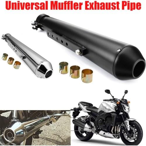 Universal Retro Motorcycle Muffler Exhaust Pipe Tail Exhaust System Accessories For Harley XL883 XL 883 1200 Honda CG EN125
