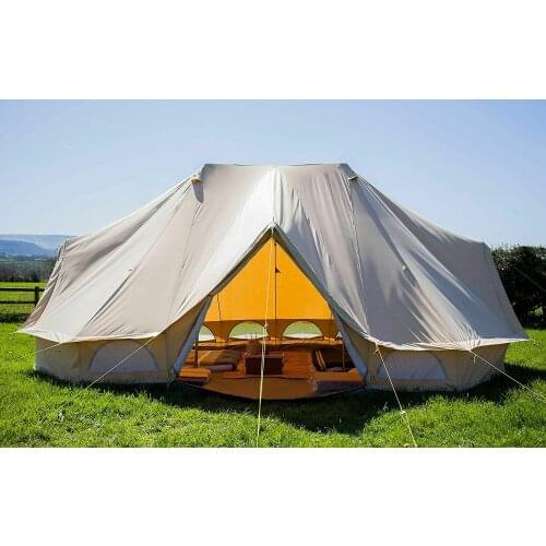 4*6 Meter Outdoor Camping Canvas Cotton Emperor Tent Hotel Emperor Bell Tent for Event Large Glamping Tent