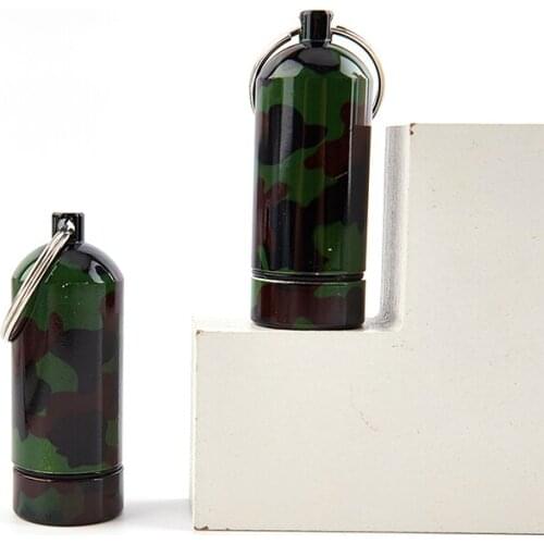 Mini Waterproof Pill Case Cache Drug Holder Container Keychain Medicine Box