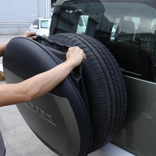 For Land Rover Defender 90 110 130 2020-2021 ABS & leather Car Rear Spare Tire Protective Cover Car Accessories