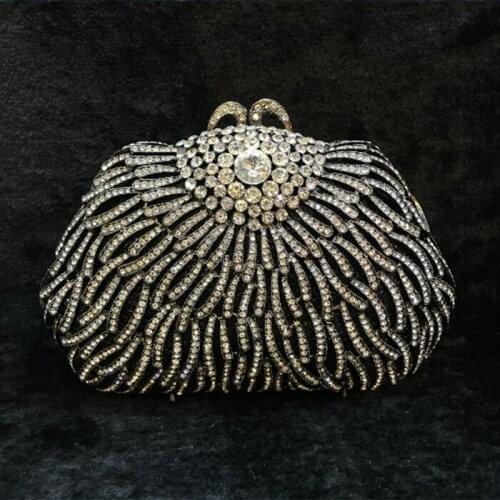 Green black white Evening Bags Diamond Rhinestone Pearls Beaded Day Clutch Womens Purse Handbags Wallets Evening Wedding Bag