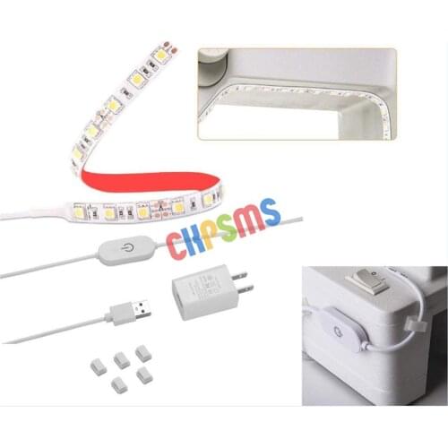 1SET Sewing Machine LED Light, Strip Lighting kit with Touch Dimmer and USB Power, Natural White with Flexible Adhesive Tape