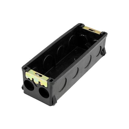 175x66x50mm Black PVC Flush Type Wall Mounted 42 Way Rectangle Junction Box