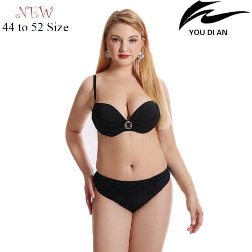 2018 women sexy bikini plus size swimsuit larges size swimwear swim suit swimming bathing suit beachwear 44 to 52 size