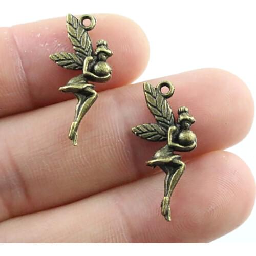 26x12mm 20pcs Antique Bronze Plated Angel Girl With Wings Handmade Charms Pendant:DIY for bracelet necklace-P2-12
