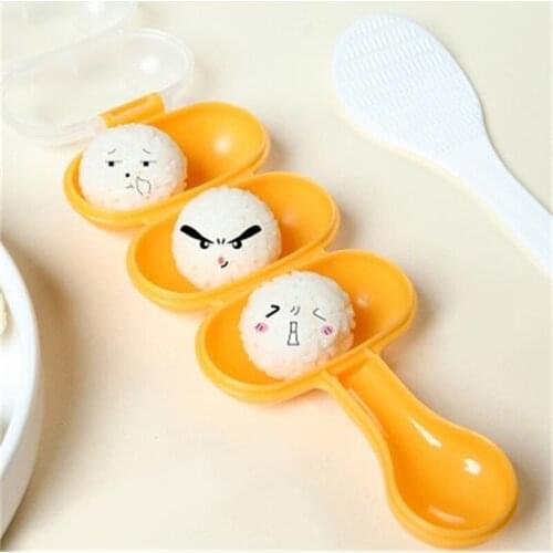 Free Shipping 1Set Rice Ball Molds DIY Ball Shape Sushi Maker Mould Seaweed Cutter Rice Ball with Spoon Kitchen Mold Tools