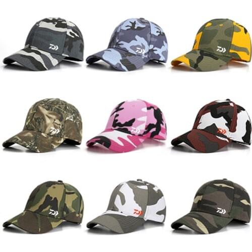 Daiwa Fishing Sun Hat 2020 Summer Men and Women Fashion New Camouflage Mesh Cap Baseball Cap Outdoor Mountaineering Sun Hat