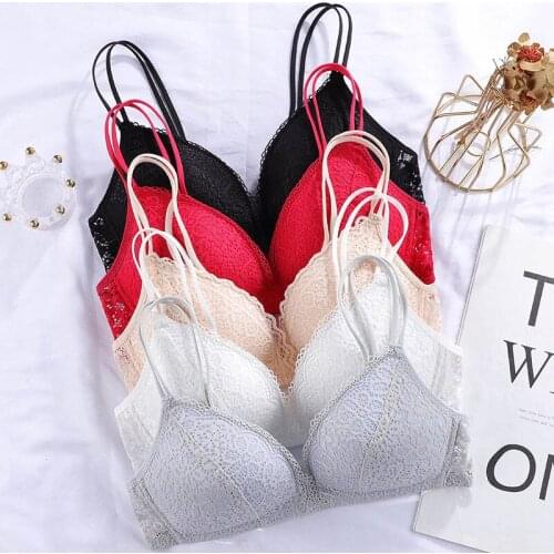 Sexy Women Lingerie 1Pcs Breathable Cross Slim Strap Female Underwear Nylon Seamless Lace Wireless Bra