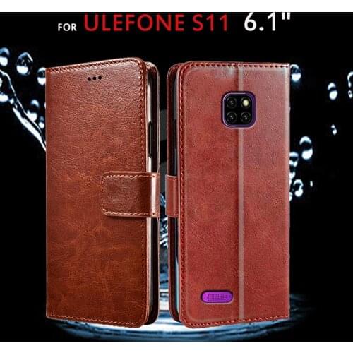 Flip Wallet Case For Ulefone S11 Luxury PU Leather Hard Back Cover Mobile Phone Bag 6.1 Inch