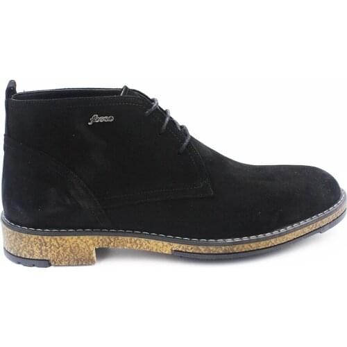 Mens Black Suede Genuine Leather Wrist Length Lace-Up Casual Boots Fsc1541siyahsüet