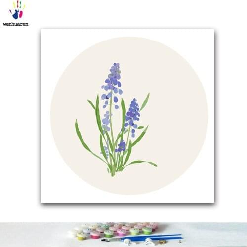 DIY colorings pictures by numbers with colors Chinese style grape hyacinth picture drawing painting by numbers framed Home
