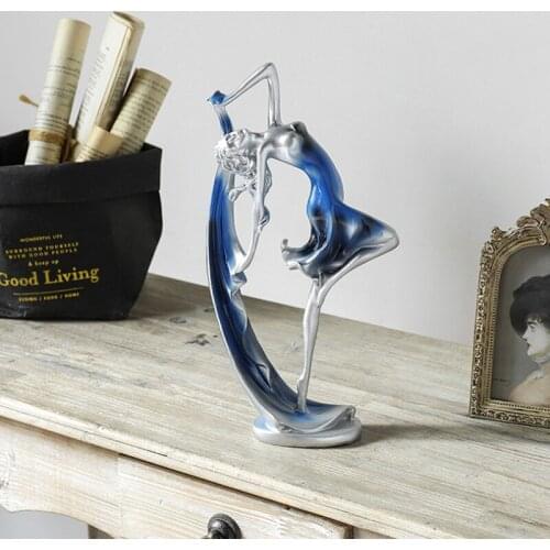 32cm Family Figurines Lovely Ballerina Dancer Ornament Home Decoration Creative Animal Resin Crafts Desk Decoration Wedding Gift