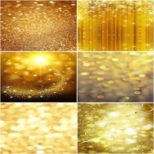 Golden Beautiful Shine Light Spot Backdrop Photography Background Baby Shower Celebration Photo Booth Studio Decor
