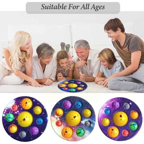 Starry Eight Planets Fidget Toys Pops Simple Dimple Intelligence Early Development Infant Toy Intensive Education Fidget An C5M6