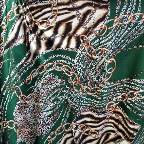Zebra Leopard Imitation Silk Classic Fabric Scarf Cheongsam Pants Shirt Poly Charmeuse