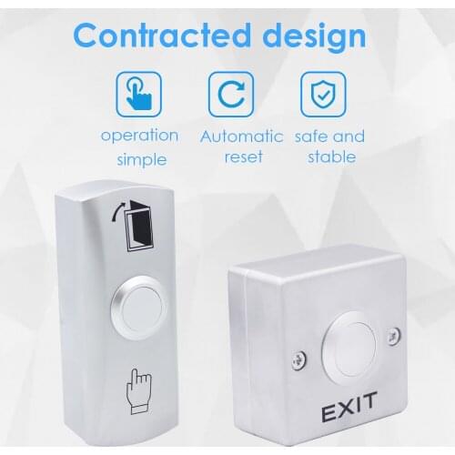 Zinc Alloy Door Exit Button Access Control Switch NO/NC/COM Push Button Door Release Electric Lock opener