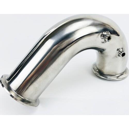 2"(51mm)OD64mm, 135 degree Thermowell Elbow With Thermowell 4mm and 6mm ,Tri-clamp Connection Elbow Pipe Fitting,SS304