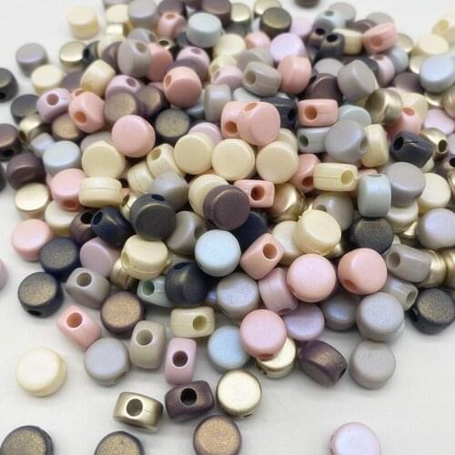 50pcs 8x5mm Round Flat Charms Acrylic Beads Loose Spacer Beads for Jewelry Makeing DIY Clothing Accessories