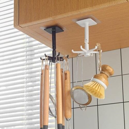 Kitchen Hook Multi-Purpose Hooks 360 Degrees Rotated Rotatable Rack For Organizer and Storage Spoon Hanger Accessories