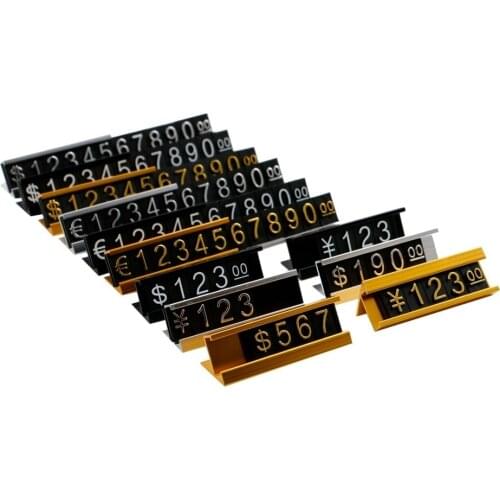 Metal Base Combined Price Tags Jewelries Garment Furniture Numerals Cubes Sign Label Alloy Counter Stand