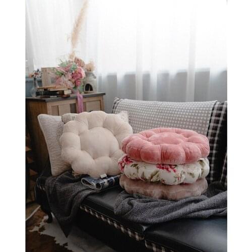 Soft Plush Round Seat Cushion High Resilience Chair Cushion Cute Thicken Office Seat Cushion
