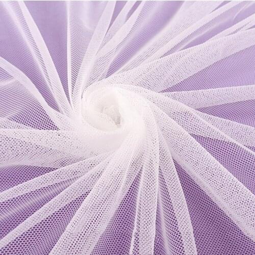 YACKALASI Soft Mesh Fabrics 100% Nylon Bridal Veils Fabric Knitted Ivory And Black Wedding Dress Cloth 155cm/ 35G/M2