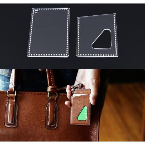 DIY Creative card package Template Clear Acrylic durable Leather Pattern Leathercraft 10x6.7x1cm