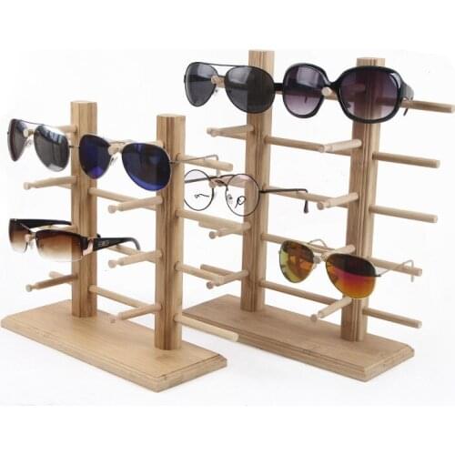 New Wood Sunglasses Stand Holder Jewelry Organizer Jewelry Stand Glasses Stand Shelf Eyeglasses Display Rack Jewelry Showcase