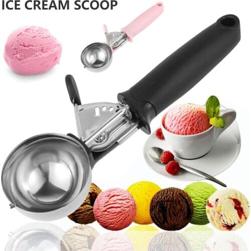 New Stainless Steel Ice Cream Spoon Fruit Scooper Ice Cream Spoon Metal Ice Cream Biscuit Scoop Ice Ball Machine Kitchen Tool