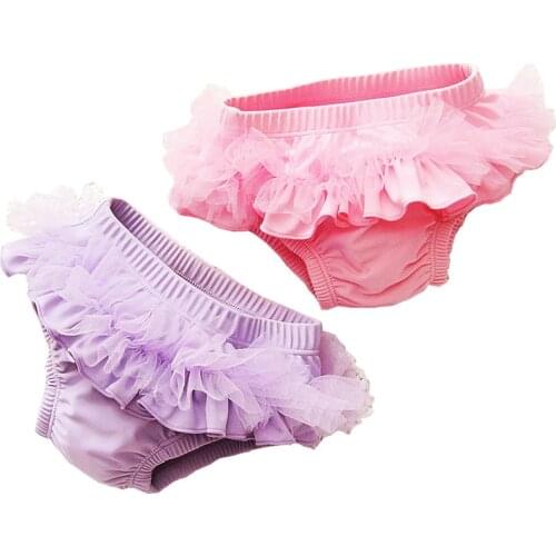 Baby Girl Swim Diaper 1Pc Infant Swimwear Bathing Suit For Babies Lace Swim Pants Baby Reusable Fitted Diapers Swim Pants Girls