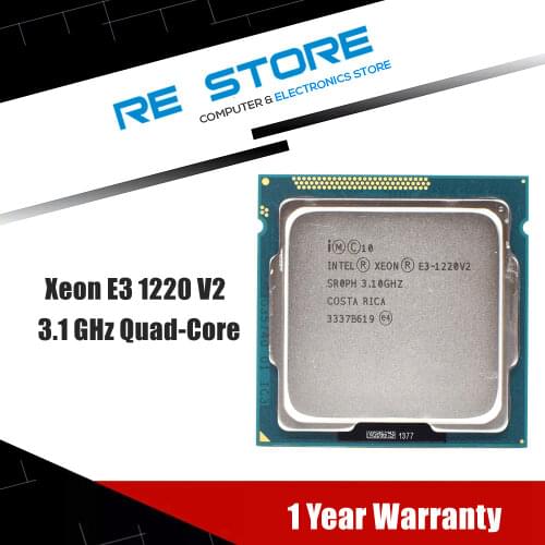 Used Intel Xeon E3 1220 V2 Processor 3.1GHz 8MB 4 Core 1333MHz SR0PH LGA 1155 CPU